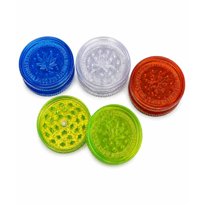 Grand Grinder Acrylique Feuille de Cannabis