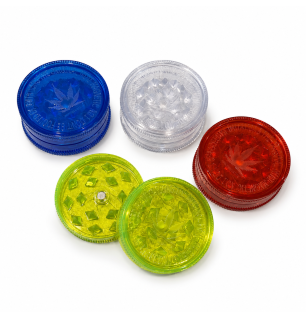 Petit Grinder Acrylique Feuille de Cannabis Blanc