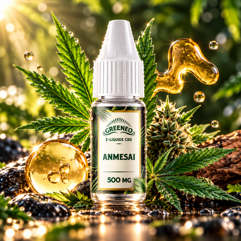 E-liquide CBD Anmesai 500 mg 10 ml Saveur Amnesia – Greeneo