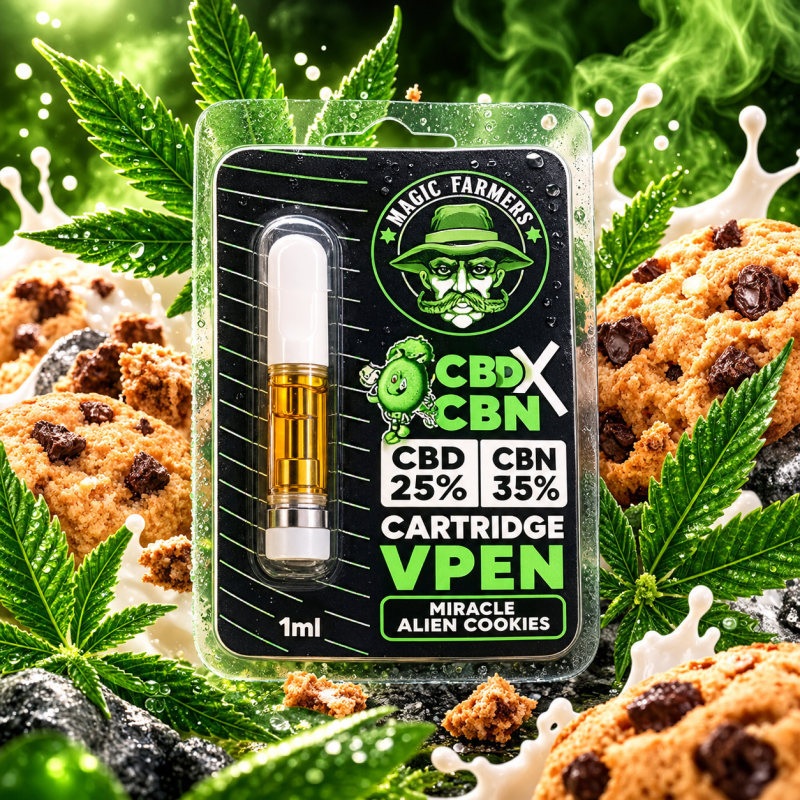 Cartouche CBD 25 % CBN 35 % Miracle Alien Cookies 1 ml – Magic Farmers Cartouche CBD 25 % CBN 35 % Miracle Alien Cookies 1 ml – Magic Farmers