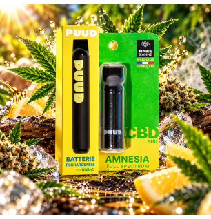 Kit PUUD CBD Amnesia 5 % Full Spectrum rechargeable – Marie Jeanne