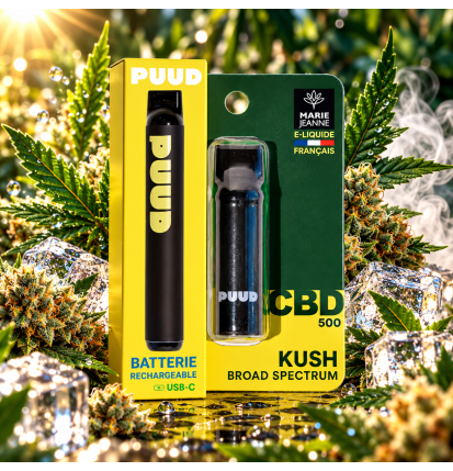 Kit PUUD CBD Kush 5 % Broad Spectrum rechargeable – Marie Jeanne