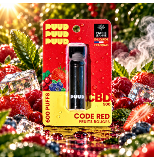 Pod CBD PUUD Code Red 2 ml 5 % Fruits Rouges – Marie Jeanne