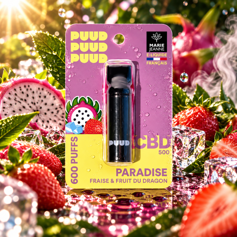 Pod CBD PUUD Paradise 2 ml 5 % Fraise & Fruit du Dragon – Marie Jeanne