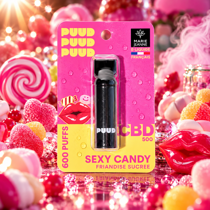 Pod CBD PUUD Sexy Candy 2 ml 5 % Saveur Bonbon – Marie Jeanne