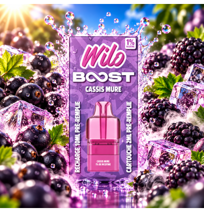 Cartouche Wilo Boost Cassis Mûre 2 + 10 ml – Nicotine 1 % (10 mg/ml)