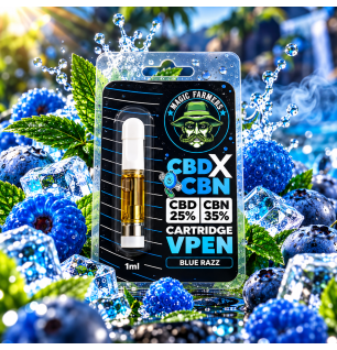Cartouche Blue Razz CBD 25 % + CBN 35 % 1 ml – Magic Farmers