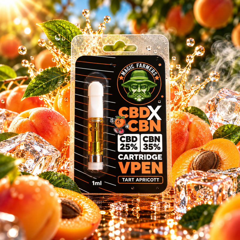 Cartouche Tart Apricot CBD 25 % + CBN 35 % 1 ml – Magic Farmers