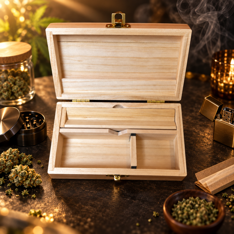 Boîte fumeur en bois Buddies Spliff Box Medium – Rangement à compartiments Boîte fumeur en bois Buddies Spliff Box Medium – Rangement à compartiments