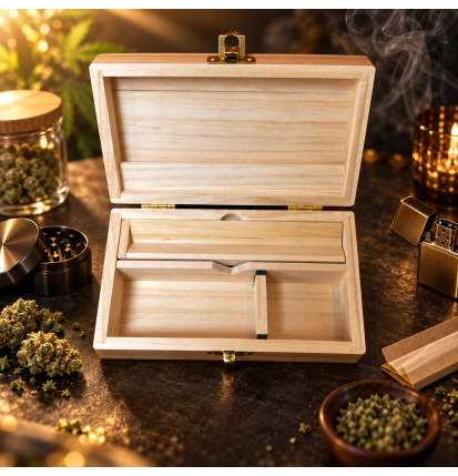 Boîte fumeur en bois Buddies Spliff Box Medium – Rangement à compartiments