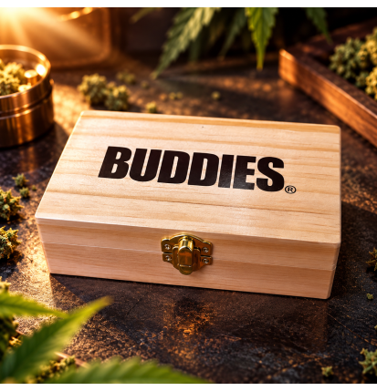 Boîte fumeur en bois Buddies Spliff Box Medium – Rangement à compartiments