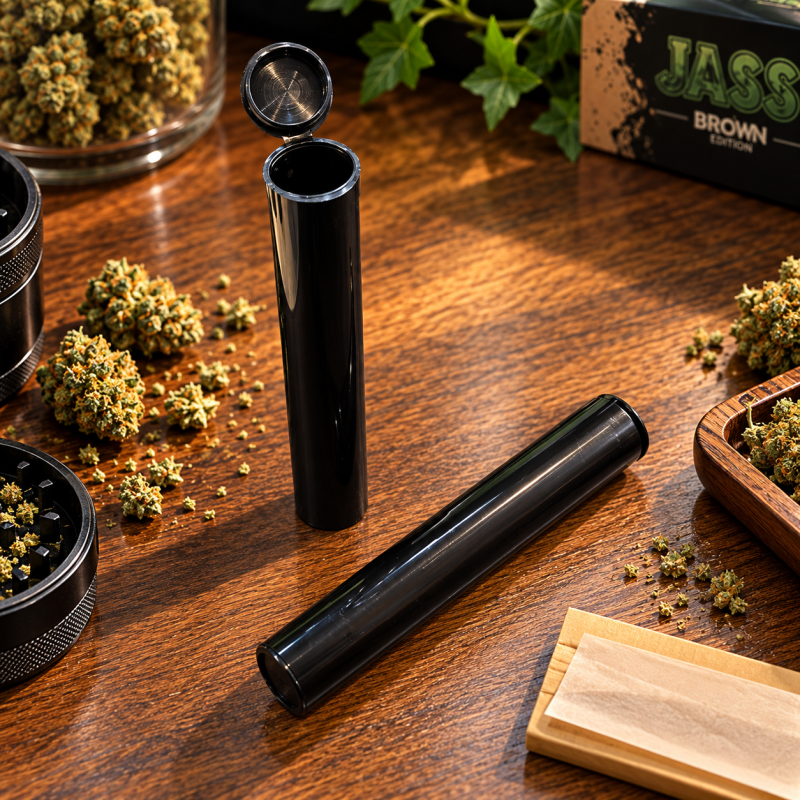 Porte-joint noir – Tube de rangement avec capuchon attaché