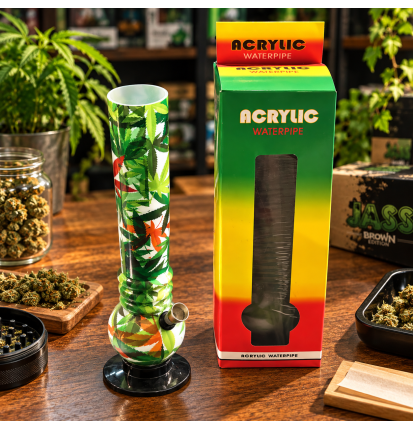 Bang en acrylique – Pipe à eau avec foyer métallique et socle