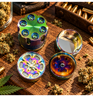 Grinder en métal Barillet – Broyeur à herbes avec finition irisée