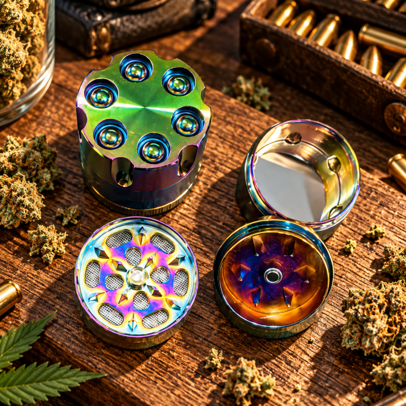 Grinder en métal Barillet – Broyeur à herbes avec finition irisée Grinder en métal Barillet – Broyeur à herbes avec finition irisée