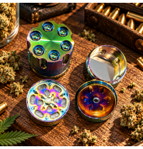 Grinder en métal Barillet – Broyeur à herbes avec finition irisée