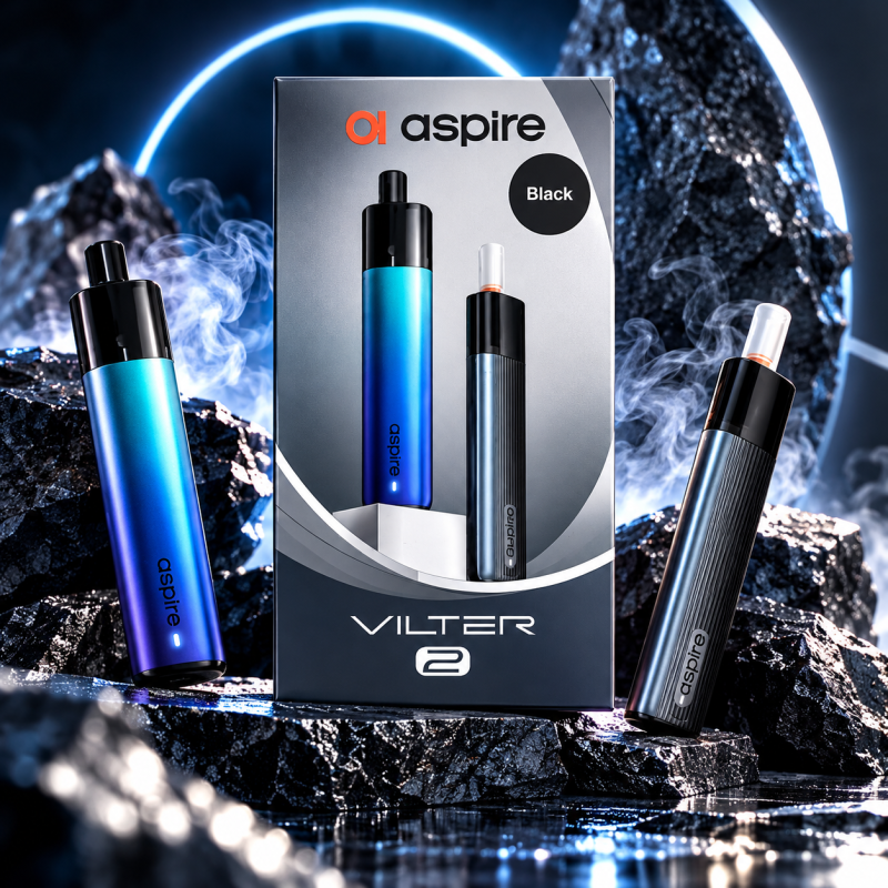 Kit cigarette électronique Vilter 2 Black – Aspire Kit cigarette électronique Vilter 2 Black – Aspire