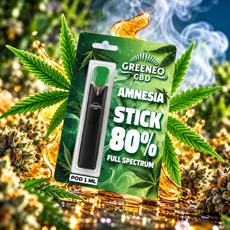 Pen Stick CBD Amnesia 80 % Full Spectrum 1 ml – Greeneo