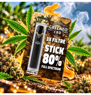 Pen Stick CBD 3X Filtré 80 % Full Spectrum 1 ml – Greeneo