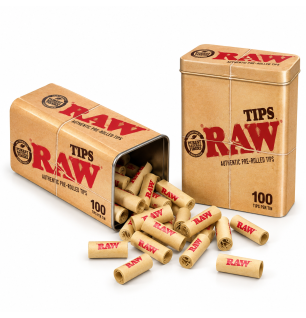 Filtres carton préroulés RAW Tips – Boîte métallique de 100