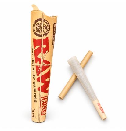 Cônes préroulés RAW Organic Hemp 1¼ – Lot de 6