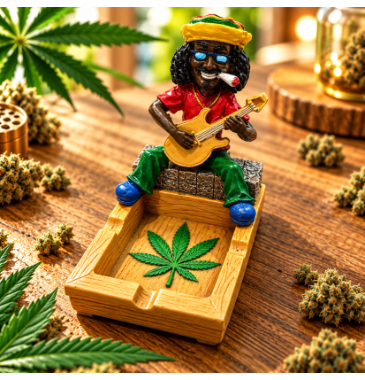 Cendrier Rasta avec panier – Figurine à tête fixe