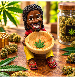 Cendrier Rasta avec panier – Figurine à tête fixe