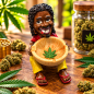 Cendrier Rasta avec panier – Figurine à tête fixe