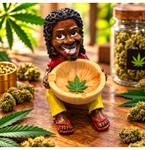 Cendrier Rasta avec panier – Figurine à tête fixe