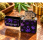 Briquet en métal Amsterdam – Noir à feuilles violettes