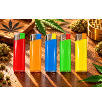 Briquet de poche à bouton – Coloris assortis