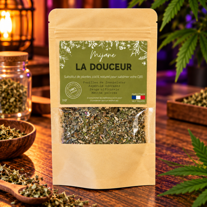 Substitut de tabac La Douceur Mijane – Mélange de plantes 15 g ou 30 g Substitut de tabac La Douceur Mijane – Mélange de plantes 15 g ou 30 g
