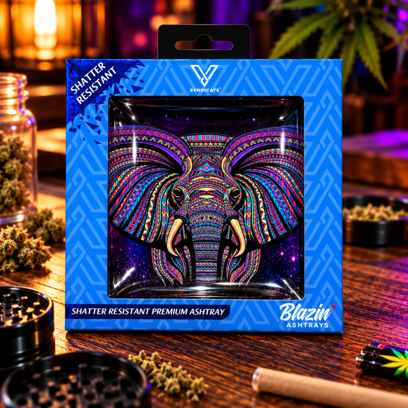 Petit cendrier carré en verre – V Syndicate Blazin’