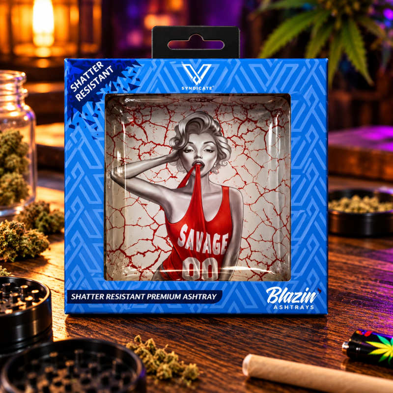 Petit cendrier carré en verre – V Syndicate Blazin’