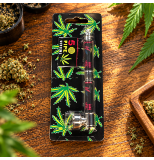 Pipe en métal noire et argentée – Avec 5 grilles
