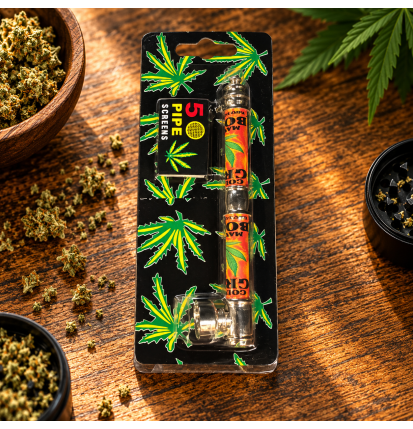 Pipe en métal orange et argentée – Avec 5 grilles
