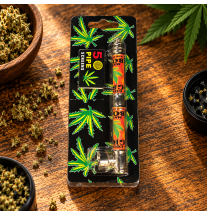 Pipe en métal orange et argentée – Avec 5 grilles