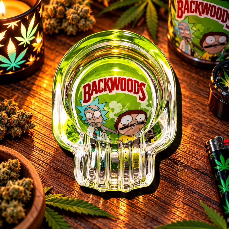 Cendrier en verre Backwoods – Motif Rick et Morty