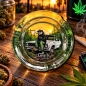 Cendrier rond en verre Gangsta Panda – Repose-cigarette intégré