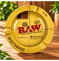 Cendrier rond en métal RAW – Repose-cigarette intégré