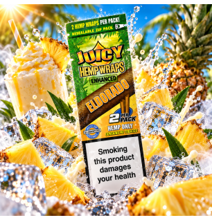 Juicy Hemp Wraps Eldorado – Saveur milkshake ananas – 2 wraps sans tabac
