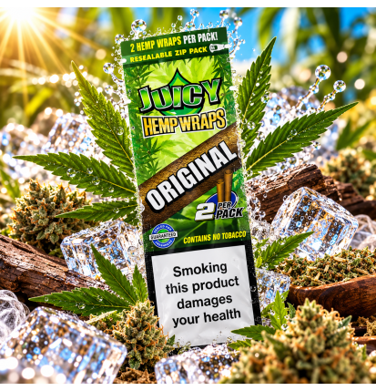 Juicy Hemp Wraps Original – Goût nature – 2 wraps sans tabac
