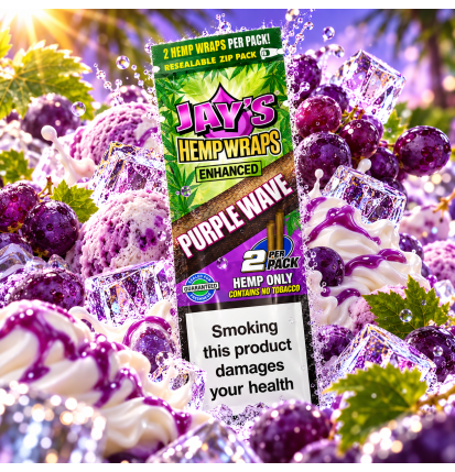 Juicy Hemp Wraps Purple Wave – Saveur glace au raisin – 2 wraps sans tabac
