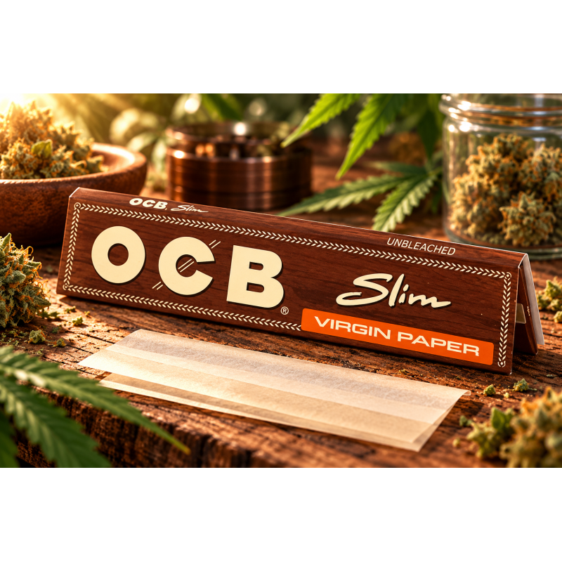 Feuilles à rouler OCB Virgin Slim – Papier marron non blanchi Feuilles à rouler OCB Virgin Slim – Papier marron non blanchi