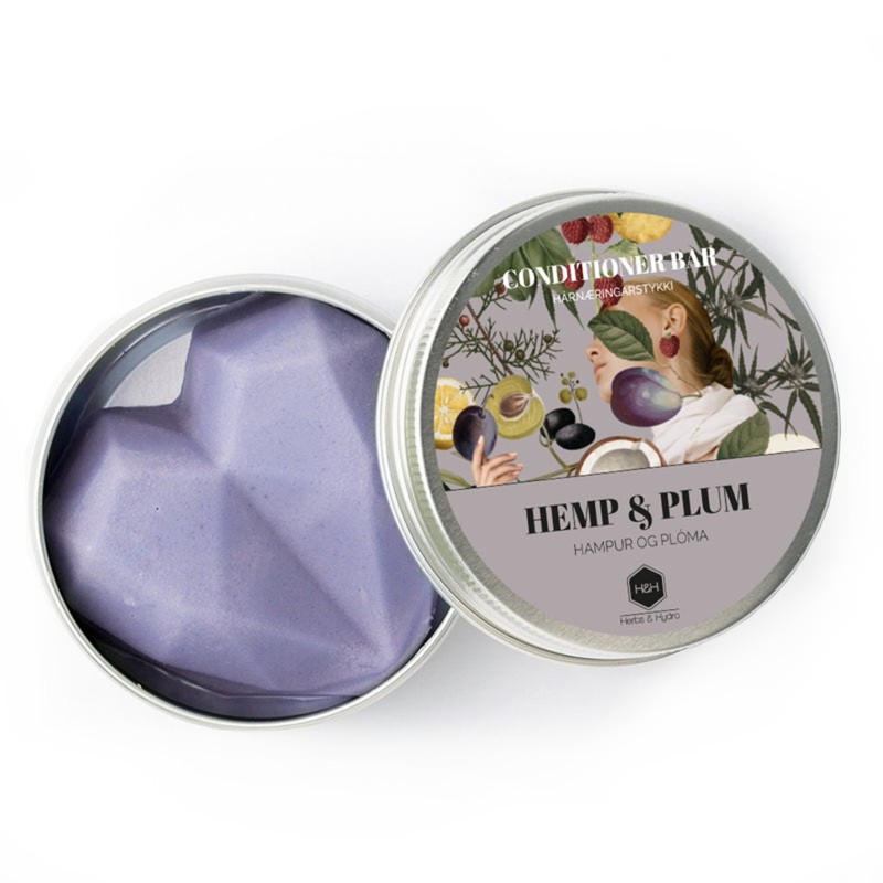 Après-shampoing solide Hemp & Plum - Herbs & Hydro - 40g Après-shampoing solide Hemp & Plum - Herbs & Hydro - 40g