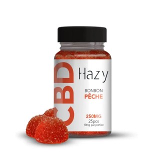 Bonbons au CBD arôme Pêche – 250mg – 25 pièces