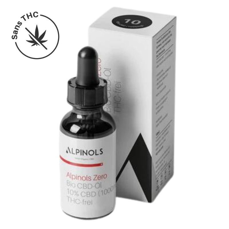 Huile de CBD sans THC (10%), Large Spectre, 10ml