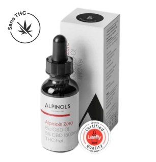 Huile de CBD sans THC (5%), Large Spectre, 10ml
