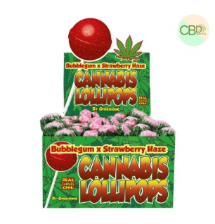 Sucette CBD Lollypops Bubble Gum & Strawberry